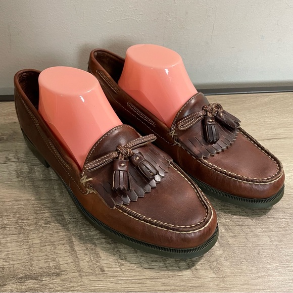 CLASSIC! Men\'s SEBAGO Brown Leather FRINGE Shawl TASSEL Shoes LOAFERS 12 main image 7